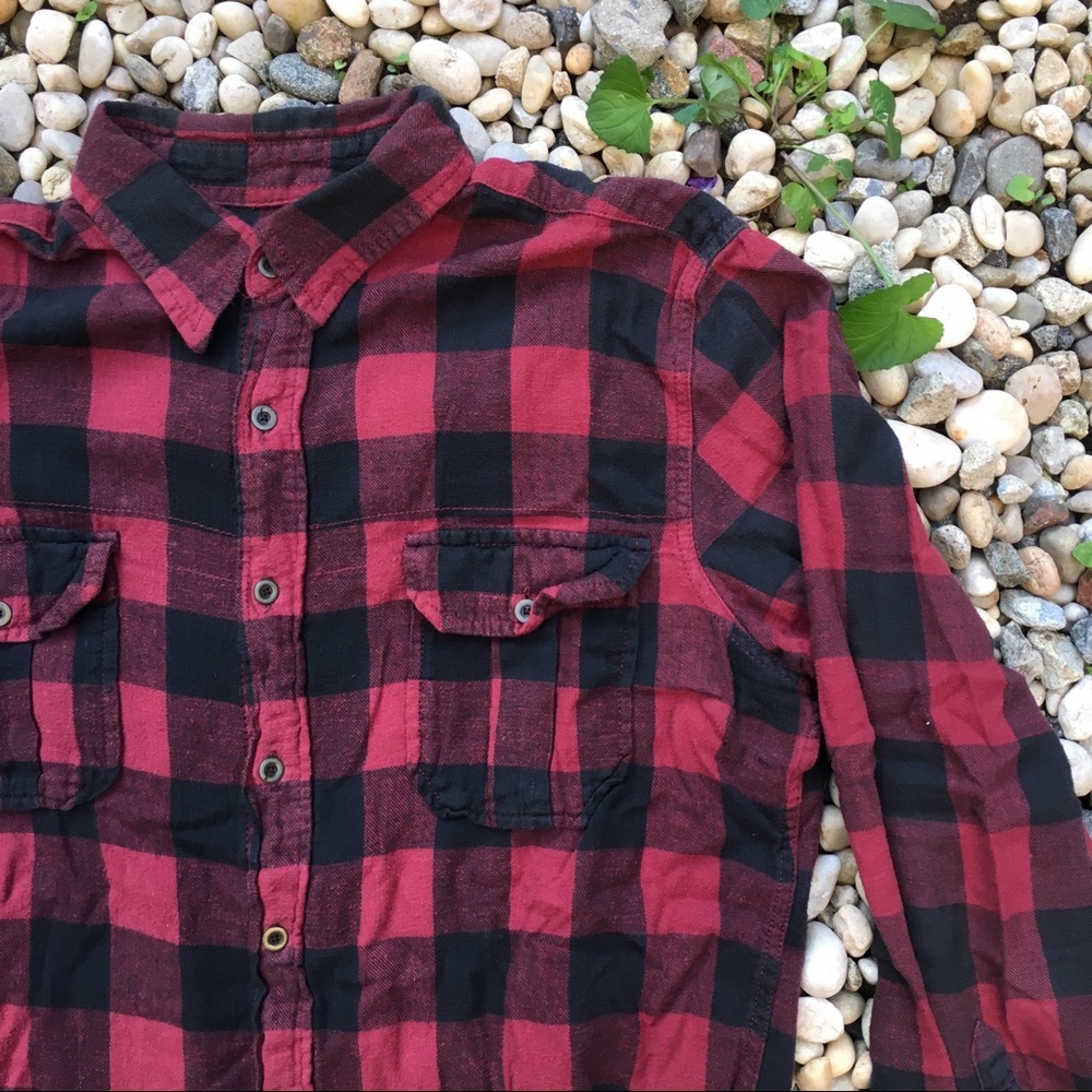 Vintage Lumberjack Red Buffalo Plaid Flannel